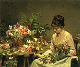 Seller Canvas Paintings - The Flower Seller